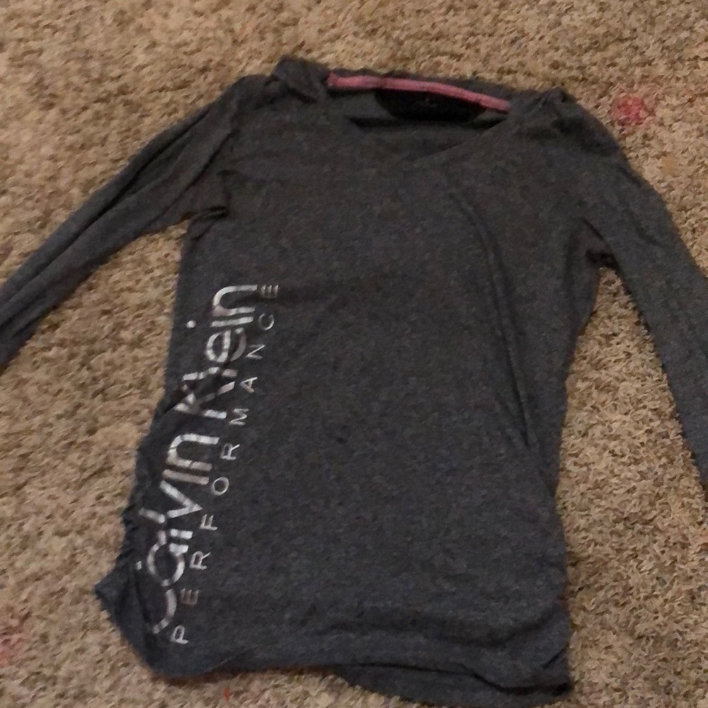 CALVIN KLEIN performance lightweight tight fitting hooded long sleeve